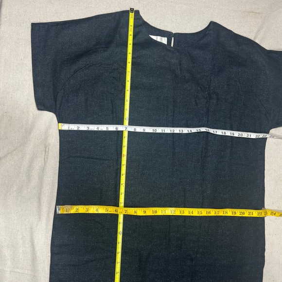 La Garconne Moderne Women's M Portrait Dress Linen Blend Charcoal Gray - Picture 10 of 11